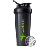 SPIKE Protein Shaker Bottle for Whey Protein Mix, Cycling, Gym Water Bottle with Stainless Steel Ball 700ml Standard Black