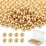 CeeVian 14K Gold Plated Spacer Beads 300PCS Seamless Gold Round Beads Spacer Beads That Do Not Fade Easily Round Bracelet Bead f