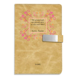 Brown Cloud Personalized Beige Soft Abstract Faux Leather Cover Notebook/Diary With Magnetic Lock, With Personalised/Customized