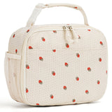 Neverwhy Corduroy Lunch Bag for Women Kids Small Insulated Lunch Box Girls