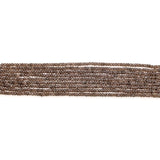 GemMartUSA Smokey Topaz Rondelle Beads, 13 Inch Bead Strand, 3-4mm, Faceted Genuine Gemstones, Strung DIY Jewelry Making Supplie