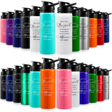 Bokon 24 Pack Thank You Inspirational Gifts Reusable Aluminum Water Bottle Bulk Lightweight Leakproof Metal Sports with Lid for