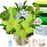Pipe Cleaner Flower Kit - 400PCS DIY Sage Green Lily & Lotus Bouquet Crafts - 8mm Fluffier Chenille Stems with Video - Elegant Z