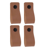 Brute Strength - Leather Drawer Pulls - Taupe - 4 pcs - 4-15/16 x 1 - Leather Handle - Leather Dresser Pulls - Cabinet knobs Dr