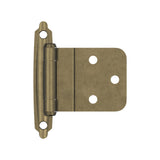 Amerock BPR3428BB | Cabinet Hinge | 3/8 in (10 mm) Inset Self Closing Face Mount | Burnished Brass | Kitchen Cabinet Door Hinge