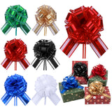 6 PCS 6 Inch Organza Red Pull Bows - Perfect for Gift Wrapping, Wedding Decor, Car Bows, Birthday Parties, Christmas, and Valent