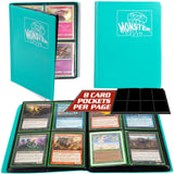 Monster 4 Pocket Trading Card Binder - Matte Teal Album, Anti-Theft & Anti-Drop TCG Protection w Side Loading Padded Pockets, Do