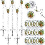Jadive 24 Pcs Lady Guadalupe Scented Rosary Beads Necklace Bulk Baptism Favors First Communion Rosarios Catolicos with 24 Clear