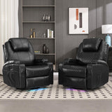 WISHDEER Power Swivel Rocker Recliner Chair for Adults - Rocking Recliner with Heat and Massage/Cup Holder/LED Lights/USB & Type