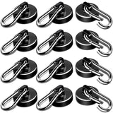 LOVIMAG Strong Magnetic Hooks, 70LBS Magnetic Hooks Heavy Duty Strong Neodymium Magnets with Carabiner Hook, Magnet Hooks with S