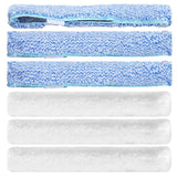 Ferrochef 6 Pcs 18inch Microfiber Window Scrubber Refill Pad, Blue,White
