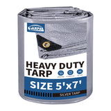 TARPAL 5x7 tarp,Heavy Duty Tarp 14mil Silver Reflective Tarps Waterproof with Grommets and Reinforced Edges UV Protection,Tear R