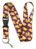 Limeloot Purple Taco Lanyard for Keys, ID Badges, and Accessories - Badge Lanyard with Quick Release Buckle and Flat Ring.