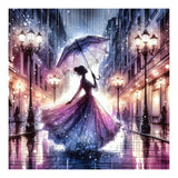 SJUTOUCI Diamond Painting Kits for Adults, Woman in Rain Diamond Art Kits for Beginners, 5D DIY Round Full Drill Diamond Dot Gem