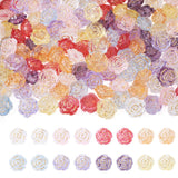 Cheriswelry 120Pcs Acrylic Flower Bead Floral Loose Spacer Beads Colorful Flower Plastic Bead 19x9.5mm for Earring Necklace Brac