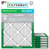 Filterbuy 20x23x1 Air Filter MERV 8 Dust & Allergy Defense (6-Pack)