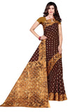 Tamaira Fashion Womens Plain Weave Pure Cotton Saree Without Blouse Piece(2355_Dark Chocolate)