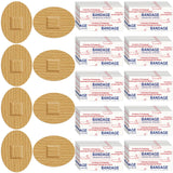 Funtery 200 Pcs 1'' x 1 1/4'' Adhesive Spot Bandage Round Fabric Adhesive Circular Small Face Bandages with Non Stick Pad Latex