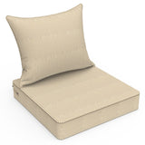 LVTXIII Outdoor Seat and Back Cushion Patio Deep Seat Cushion Set Seasonal Chair Cushion for Wicker Chairs and Garden Furniture Decoration, 22x22x4, Strip Beige