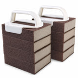 8 Pack Carborundum Sponge with 2 HandlesHigh Density Emery Sponge Scrubber