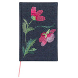 C.R. Gibson Dark Denim Floral Embroidered Hardcover Journal Notebook for Women, 5.75inch W x 8.75inch L, 192 Pages