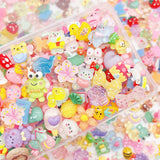 JINDUODUO 120 Pcs Flatback Resin Slime Charms, Bulk Kawaii Assorted Cute Charms Ornaments for Phone Junk Cases, Scrapbooking, DI