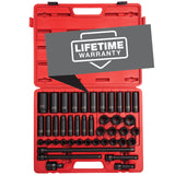 Sunex 2569, 1/2 Drive Master Impact Socket Set, 43Piece, Metric, 9mm - 30mm, Standard/Deep, Cr-Mo Alloy Steel, Radius Corner Des