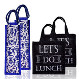 Kuber Industries Lunch Bag & Bottle Bag Combo Set | Lunch & Bottle Organizer Set | Lunch & Bottle Storage Set | Jute Carry Hand