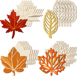 80 Pieces Unfinished Wood Cutouts Maple Leaves Wooden Crafts Fall Leaves Shape Crafts Autumn Leaf Wooden Cutouts for DIY Craft T