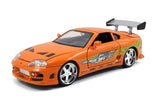Jada Toys Fast & Furious 1:24 Brians Toyota Supra Diecast Car, toys for kids and adults, Orange (97168)