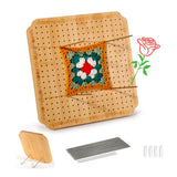 CraftyManor 10 in Blocking Boards for Crochet Projects with Rose Pattern, Crochet Blocking Board with Pegs, Granny Square Blocki