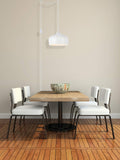 Living District Nora 1-Light Mid-Century Aluminum Pendant In White Finish