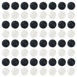 Craftdady 360 pcs 8 mm Natural Lava Beads White Black Round Stone Rock Beads Gemstone Loose Spacer Beads for Diffuser Essential