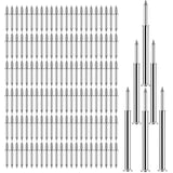 600 pcs Double-Headed Skirting Nails with 6 Sleeve Tools - Invisible Seamless Baseboard Installation Nails for Trim & Boards, 2-