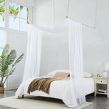 Warm Home Designs White Bed Canopy Curtains in 55 x 216 Inch Size. Our Queen Canopy Bed Curtains Work Great as Kids Canopy, Bed