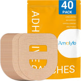 40 Pack Omnipod 5 Overpatches, Amolyfe Omnipod 5 Adhesive Patches Waterproof with Stretchable Strap, Optimized Split Backing for
