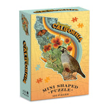 Galison Wendy Gold California Shaped Mini Puzzle, 100 Pieces, 8x 9.75- Die-Cut Jigsaw Puzzle Featuring Art by Bestsellin