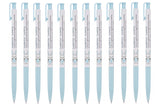 ZEESOON Xeno Lunatic Lunny 0.38mm Slim Ball Point Pen Dozen Box 12 Pcs, Made in Korea (Sky Blue 12pcs)