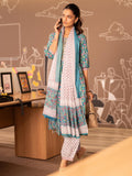 Libas Womens Printed Cotton Straight Kurta With Salwar And Dupatta Blue L