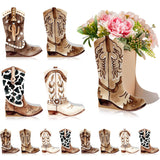 Memorywuu 12 Set Western Boots Flower Boxes Centerpiece Boot Shape Gift Boxes Party Decoration Vase Centerpieces for Tables Boot