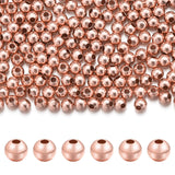 Chuyau 300pcs 3mm Rose Gold Filled Spacer Beads for Jewelry Making Seamless Smooth Metal Brass Beads for DIY Bracelets Necklace