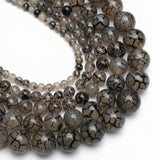 Yochus 35pcs Smooth Natural Polish Grey Agate Beads