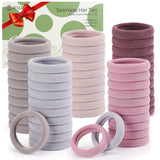 Bessrung 100PCS Begonia Pink Nylon Elastic Hair Ties No Damage for Women