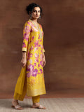 Libas Women'S Silk Blend Kurta Set (27602_Mustard Mustard Xs
