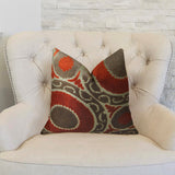 Plutus Brands Plutus Pomegranate Handmade Throw Pillow, 20 X 20, Red/Brown