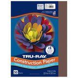 Tru-Ray Construction Paper, 50% Recycled, 9 x 12, Dark Brown, Pack Of 50