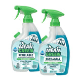 Mean Green Refillable Ultra Powered Glass Cleaner Concentrate, Fresh Scent, 14.3 fl oz (2Pack) Plant & Mineral Based, Streak