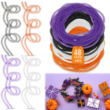 Arrowbash Set of 4 Halloween Mesh Tubing for Crafts 8 mm x 48 Yards Purple Orange Black and White Solid Mesh Tube Deco Flex for