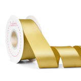 Laferri Gold Ribbon Double Faced,1-1/2 X 25 Yards,Dijon Satin Ribbons for Gift Wrapping DIY Craft Floral Bouquets Wedding Party