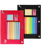 Mr. Pen- Pencil Pouch for 3 Ring Binder, 2 Pack, Red and Black, 3 Ring Binder Pencil Pouch